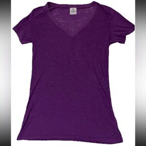 Pink Victoria’s Secret Y2K Paper Thin V Neck Long Body Cap Sleeve Top Purple XS